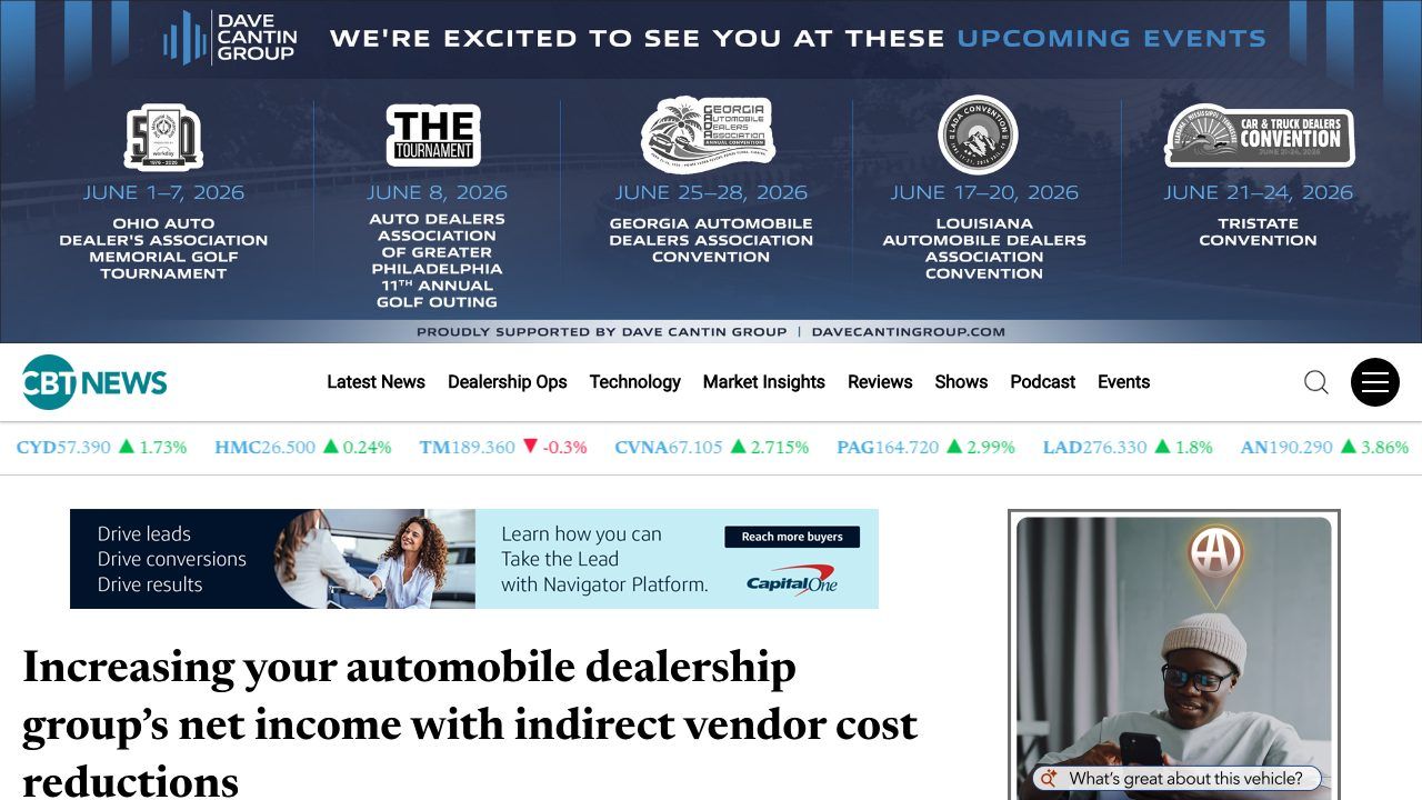 CBT News: Boost Dealership Net Income via Vendor Cost Cuts preview